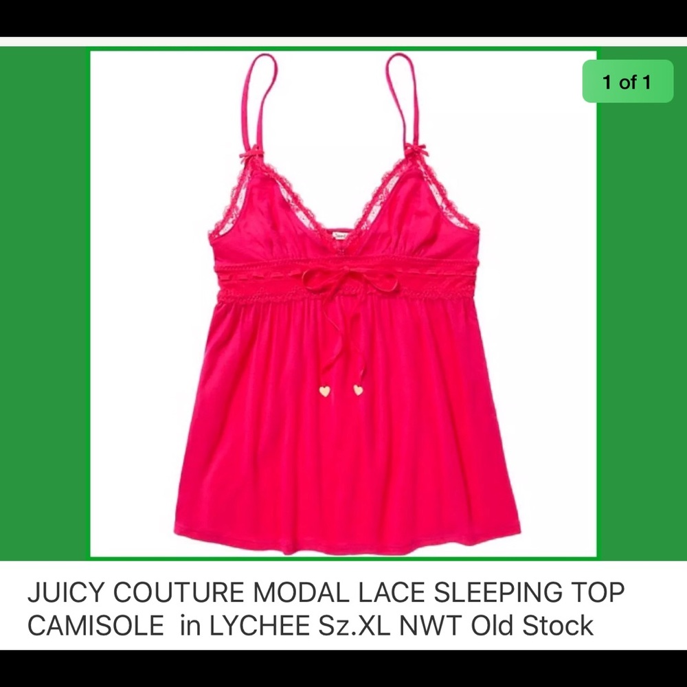 JUICY COUTURE SLEEPING TOP CAMI Sz.XL